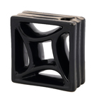 Elemento Vazado Cobogó Estrela do Mar Esmaltado 5 furos Preto 19x8x19cm Cerâmica Martins