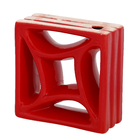 Elemento Vazado Cobogó Estrela do Mar Esmaltado 5 furos Vermelho 19x8x19cm Cerâmica Martins