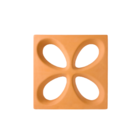 Elemento Vazado Cobogó Floral 30x30x8,5cm Terracota Essenza