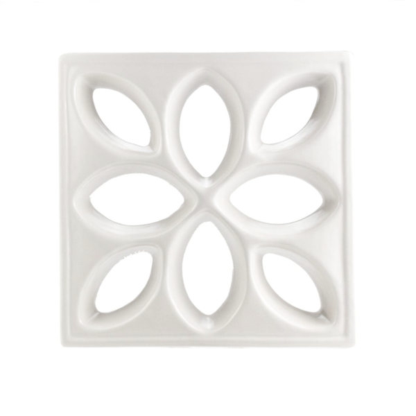 Elemento Vazado Cobogó Margarida Esmaltado com brilho 8 Furos 30x30x8cm Essenza