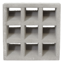 Elemento Vazado Cobogó Quadriculados 9 furos Cinza 29x29cm NeoRex