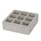Elemento Vazado Cobogó Quadriculados 9 furos Cinza 29x29cm NeoRex