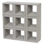 Elemento Vazado Cobogó Quadriculados 9 furos Cinza 32x32cm NeoRex