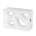 Elemento Vazado Cobogó Rama Esmaltado 4 furos Branco 16x7,5x23cm Cerâmica Martins