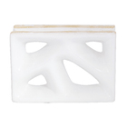 Elemento Vazado Cobogó Rama Esmaltado 4 furos Branco 16x7,5x23cm Cerâmica Martins