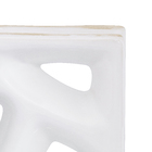 Elemento Vazado Cobogó Rama Esmaltado 4 furos Branco 16x7,5x23cm Cerâmica Martins