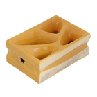 Elemento Vazado Cobogó Rama Esmaltado 4 furos Amarelo 16x7,5x23cm Cerâmica Martins