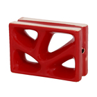 Elemento Vazado Cobogó Rama Esmaltado 4 furos Vermelho 16x7,5x23cm Cerâmica Martins