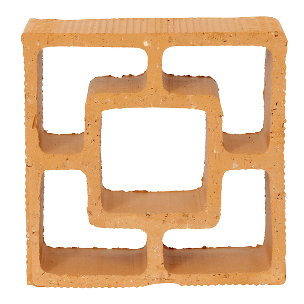 Elemento Vazado Cobogó Rústico Bruto 5 furos Rústico 18x7x18cm Cerâmica Martins