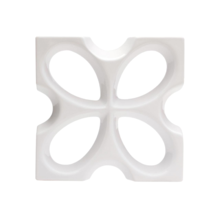 Elemento Vazado Cobogó Trevo Esmaltado com brilho 8 Furos 30x30x8cm Essenza