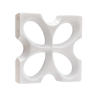 Elemento Vazado Cobogó Trevo Esmaltado sem brilho 8 Furos 30x30x8cm Essenza