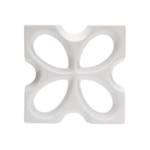 Elemento Vazado Cobogó Trevo Esmaltado sem brilho 8 Furos 30x30x8cm Essenza