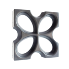 Elemento Vazado Cobogó Trevo Esmaltado sem brilho 8 Furos 30x30x8cm Essenza