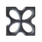 Elemento Vazado Cobogó Trevo Esmaltado sem brilho 8 Furos 30x30x8cm Essenza