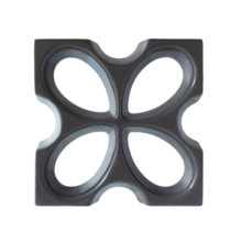 Elemento Vazado Cobogó Trevo Esmaltado sem brilho 8 Furos 30x30x8cm Essenza