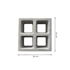 Elemento Vazado de Concreto Natural 24x24cm Cinza 4 Furos Stone Plus
