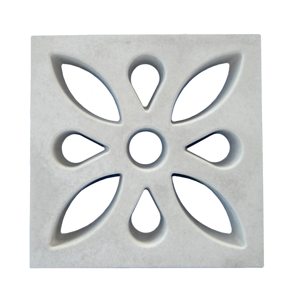 Elemento Vazado Margarida Concreto Natural 39x39x7cm Lajes São Francisco