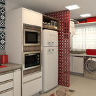 Elemento Vazado Reto Flor Esmaltado Vermelho 19x19x7cm Cerâmica Martins