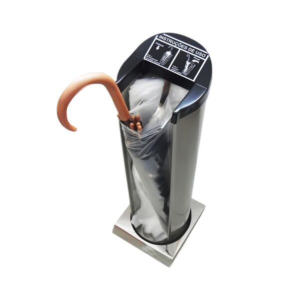 Embalador De Guarda-chuvas Inox Redondo C/ Saco Plástico - Pr