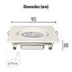 Embutido Com Led - 4.000k - 5w - Bivolt - 400 Lm - 9x9x3,1cm