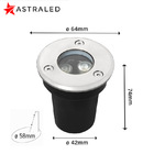 Embutido De Solo Led Astraled Es-6901 3w Bivolt Prata 3000k L