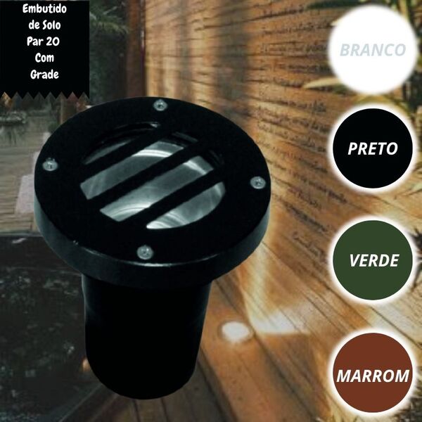 Embutido De Solo Par 20 Com Grade (227) Branco