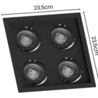 Embutido Par 20 Quadruplo Recuado Preto