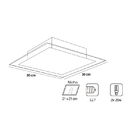 Embutido Quadrado 30cm Borda Transparente para 2 E27