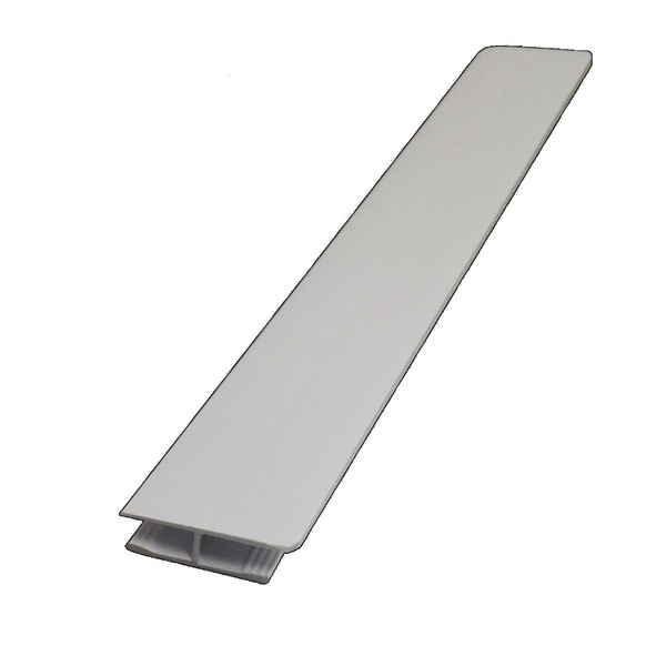 Emenda Tipo H Rígido de PVC Branco Neve 4m PerfilPlast