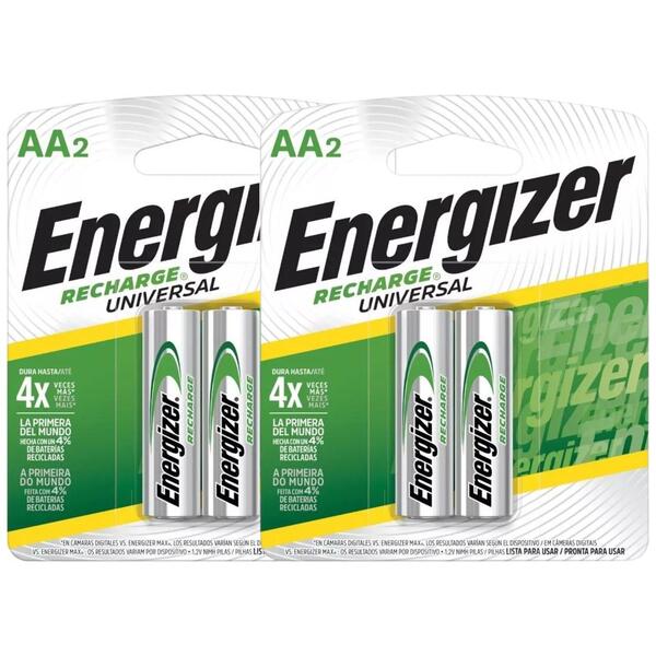Energizer Pilhas Aa Recarregáveis Pré-carregadas 4 Unidades