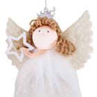 Enfeite Adorno Anjo Tecido Branco 17x10x3cm Cromus