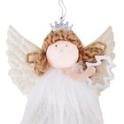 Enfeite Adorno Anjo Tecido Branco 17x10x3cm Cromus