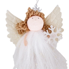 Enfeite Adorno Anjo Tecido Branco 17x10x3cm Cromus
