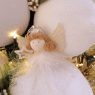 Enfeite Adorno Anjo Tecido Branco 17x10x3cm Cromus