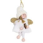 Enfeite Adorno Anjo Resina Branco 10x7x2cm Cromus