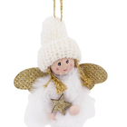 Enfeite Adorno Anjo Resina Branco 10x7x2cm Cromus