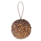 Enfeite Adorno Bola Madeira Bege 11x11x11cm Cromus