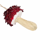 Enfeite Adorno Cogumelo Madeira Vermelho 10x6x6cm Cromus