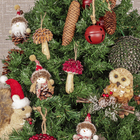 Enfeite Adorno Cogumelo Madeira Vermelho 10x6x6cm Cromus