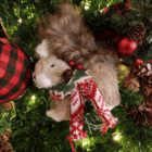 Enfeite Adorno Esquilo Plástico Bege 17x7x14cm Cromus