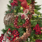 Enfeite Adorno Guirlanda Metal Vermelho 15x15x3cm Cromus