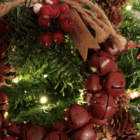 Enfeite Adorno Guirlanda Metal Vermelho 15x15x3cm Cromus