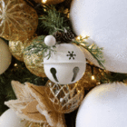 Enfeite Adorno Guizo Metal Branco 6,5x6x6cm Cromus