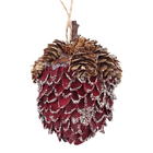 Enfeite Adorno Noz Madeira Vermelho 10x8x8cm Cromus