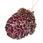 Enfeite Adorno Noz Madeira Vermelho 10x8x8cm Cromus