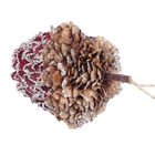 Enfeite Adorno Noz Madeira Vermelho 10x8x8cm Cromus