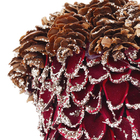 Enfeite Adorno Noz Madeira Vermelho 10x8x8cm Cromus