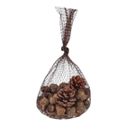 Enfeite Adorno Pinha Plástico Marrom 3x2x2cm Cromus