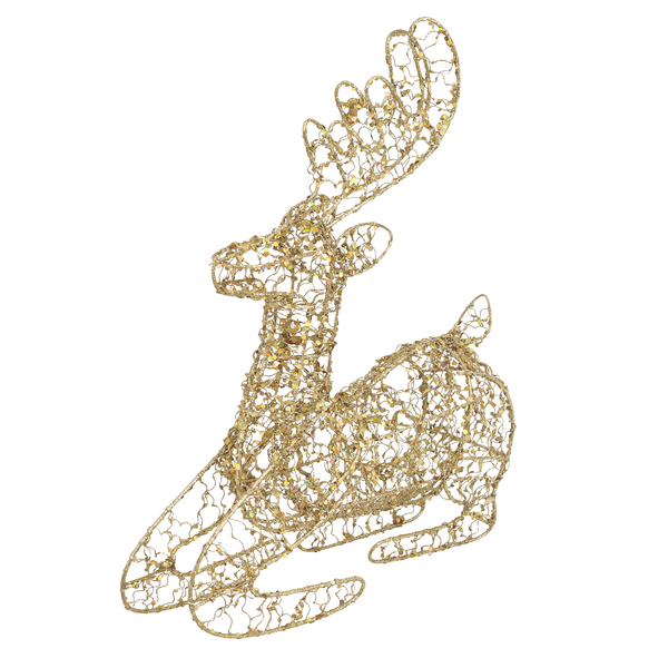 Enfeite Adorno Rena Metal Ouro Velho 30x24x5cm Cromus