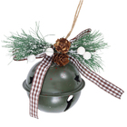 Enfeite Adorno Sinos Metal Verde 7x6x6cm Cromus